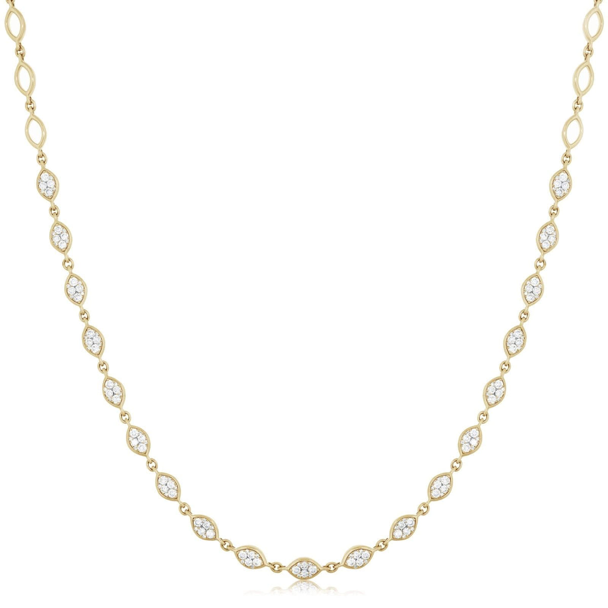 Marquise Shape Cluster Diamond Necklace