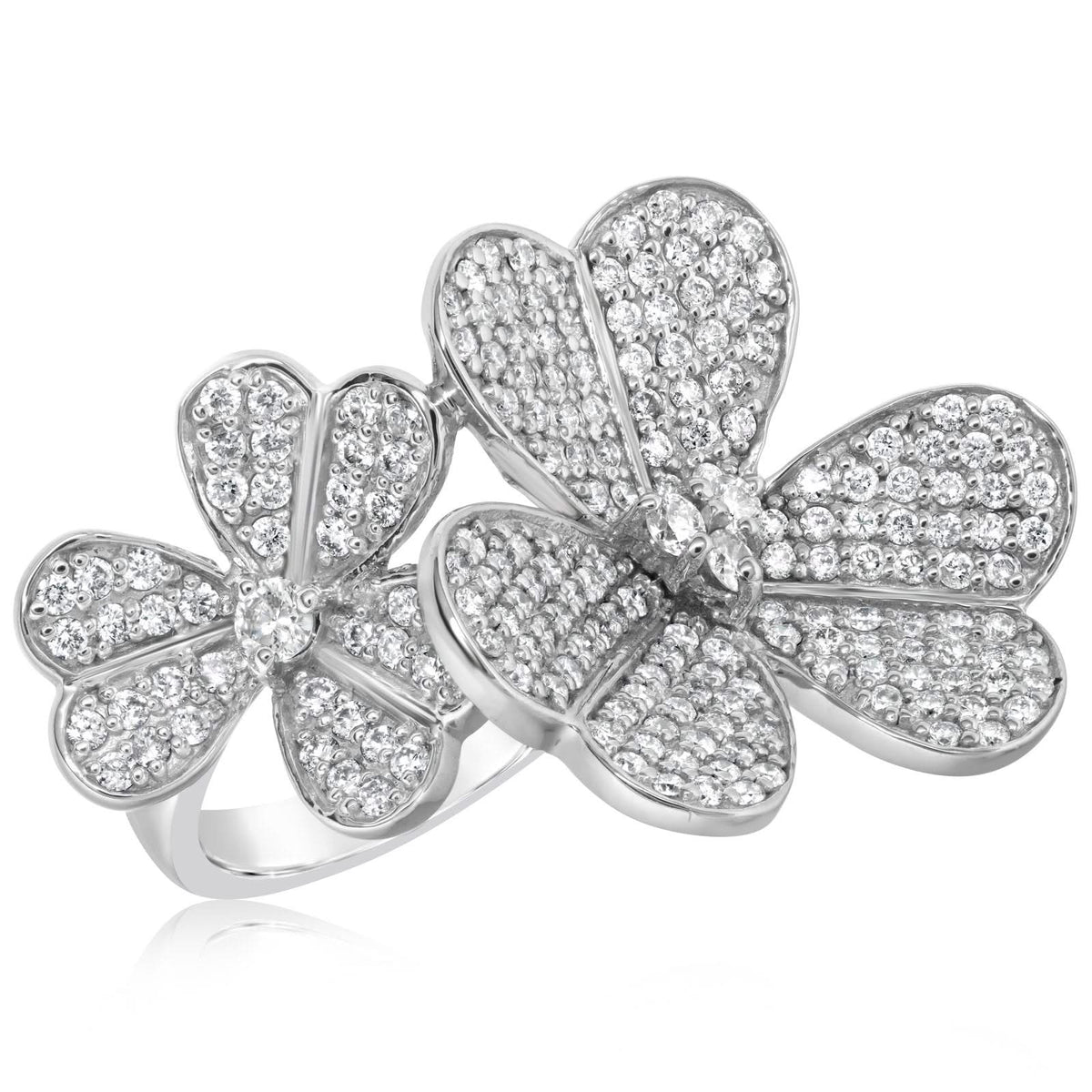 1.29 Carat Diamond Double Flower Ring