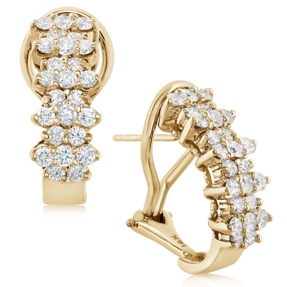 Estate Diamond Hoop Earrings