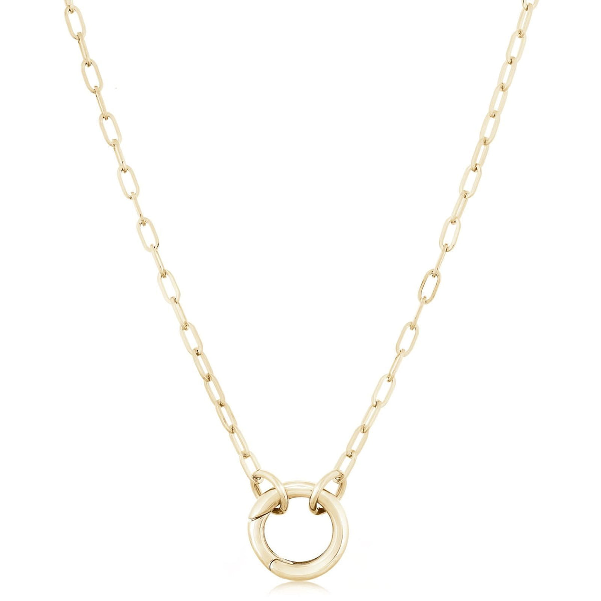 Open Clasp Paperclip Chain Necklace