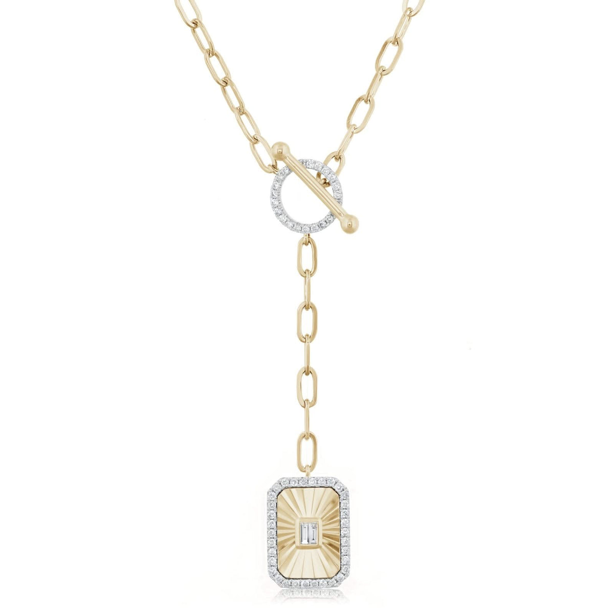 Diamond Pendant Necklace with Toggle Closure