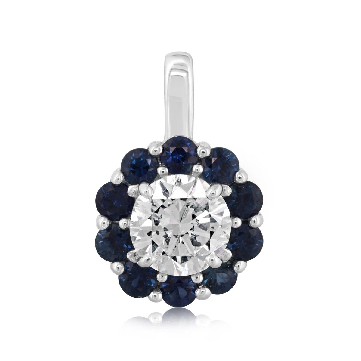Estate Diamond & Sapphire Halo Pendant