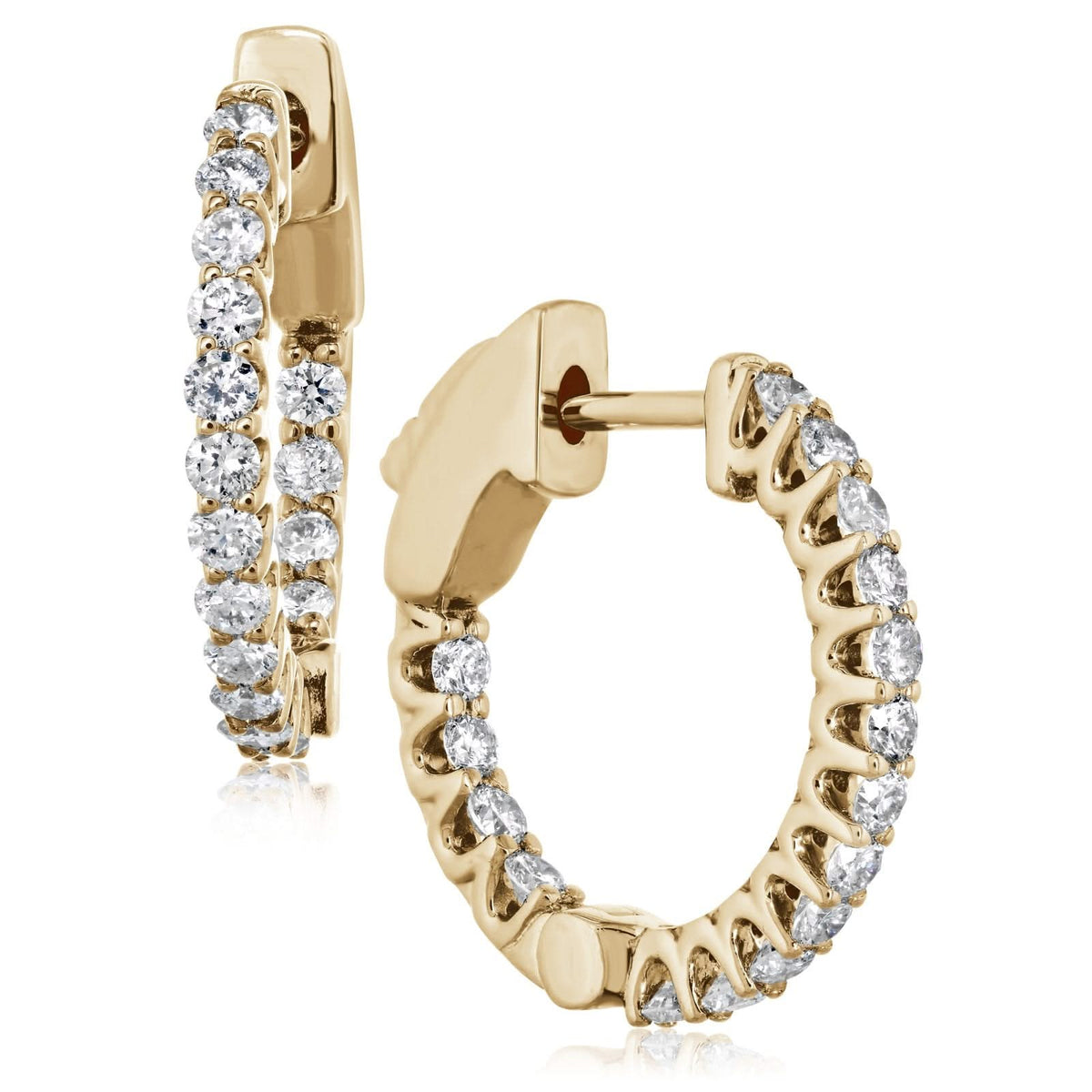 Diamond Inside-Outside Hoop Earrings
