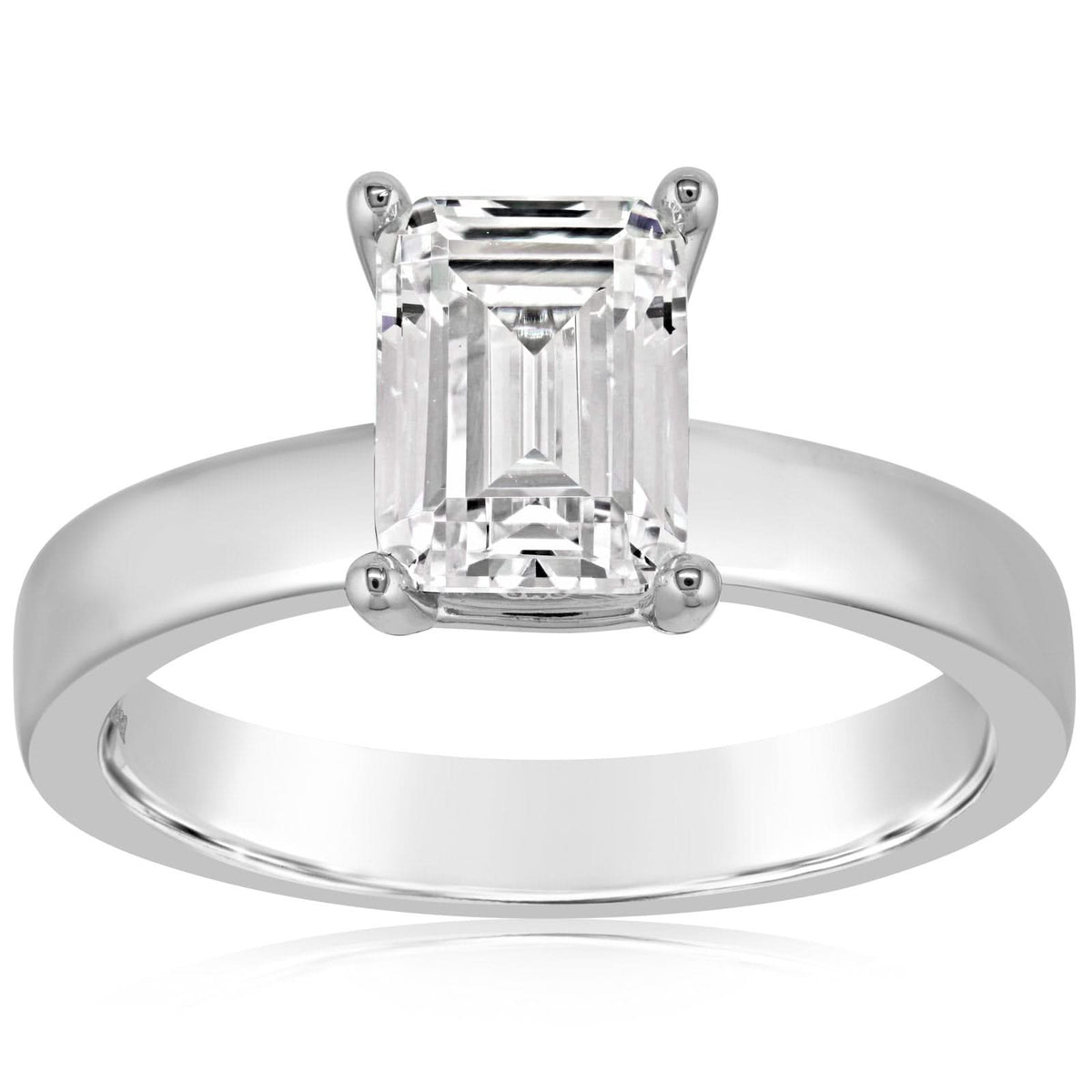 Emerald Cut Solitaire Engagement Ring Setting