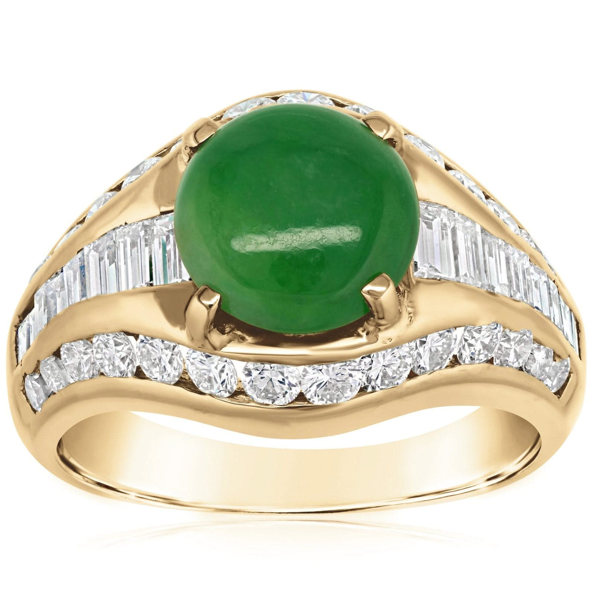 Estate Jade & Diamond Ring