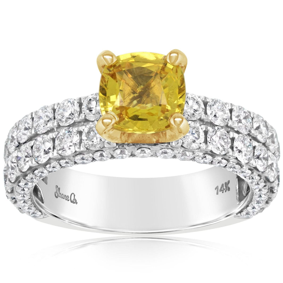 Estate Yellow Sapphire & Diamond Ring