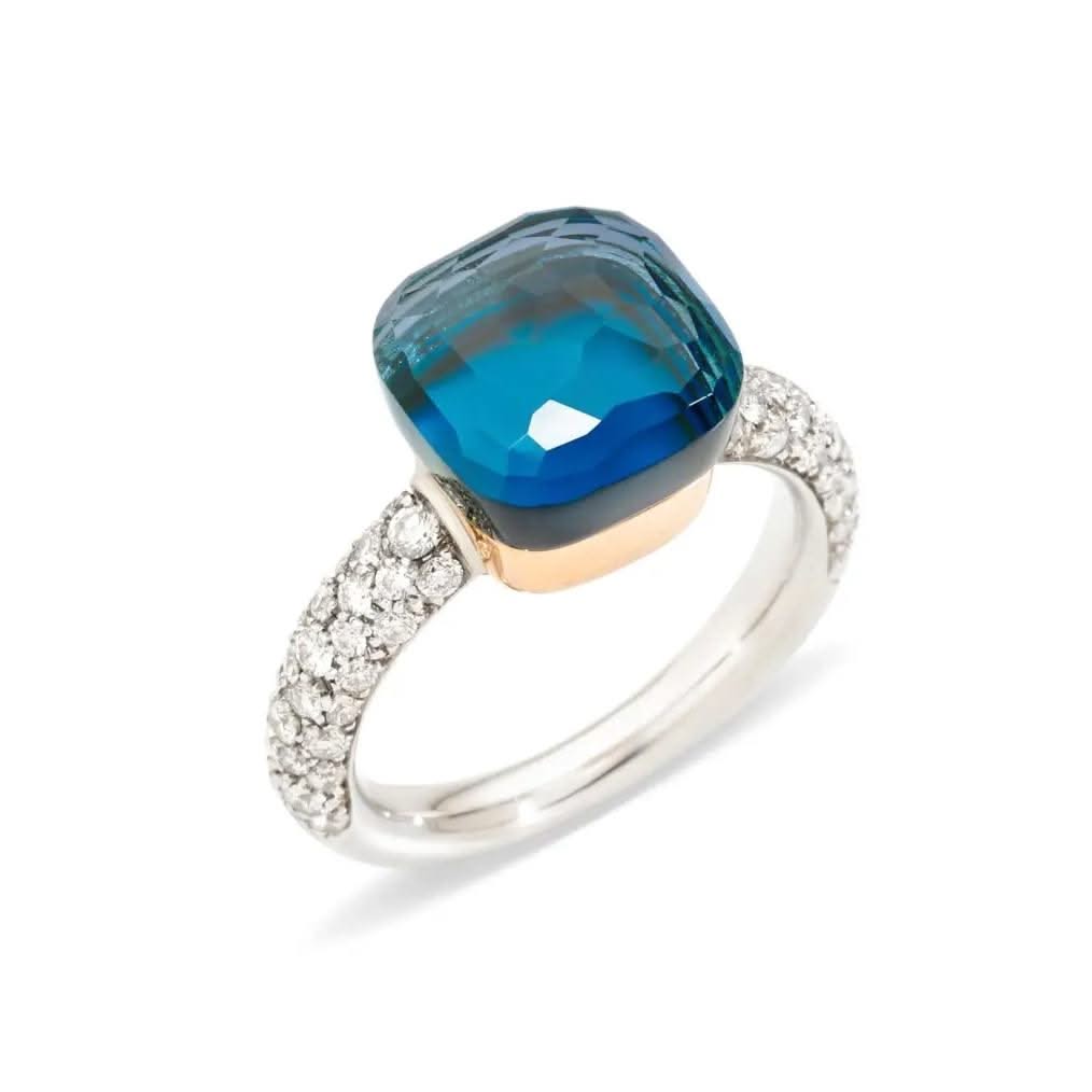POMELLATO Nudo Classic London Blue Topaz & Diamond Ring