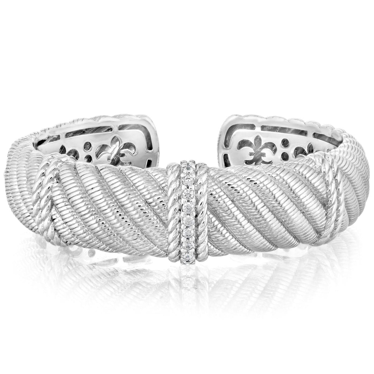 Estate Judith Ripka Diamond Cuff Bracelet