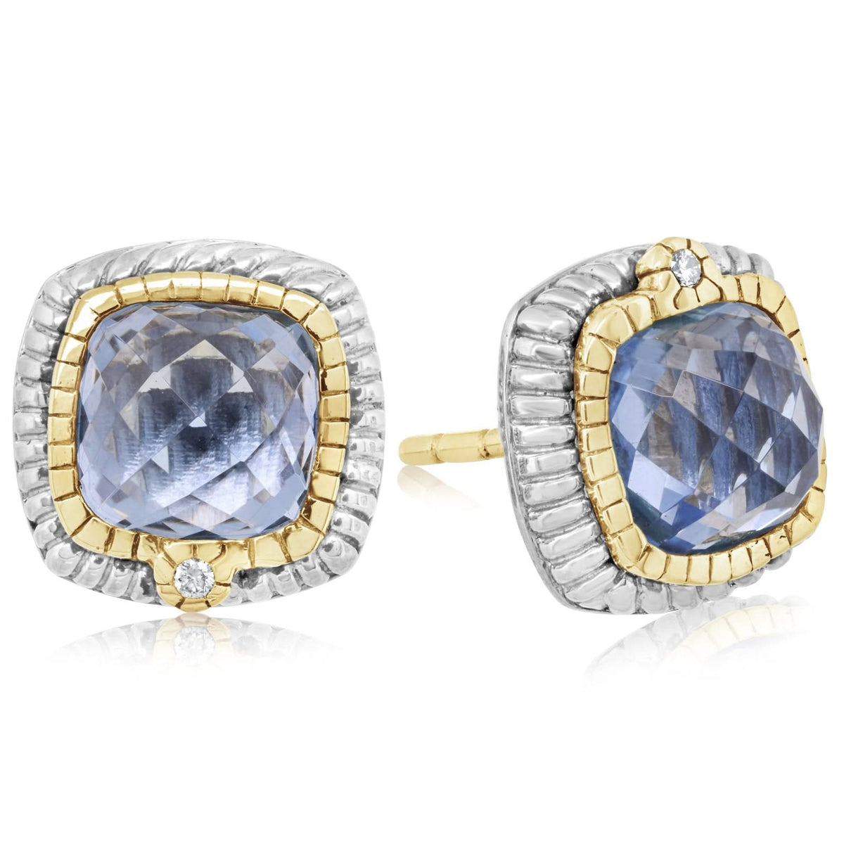 Estate Judith Ripka Sky Blue Topaz Earrings