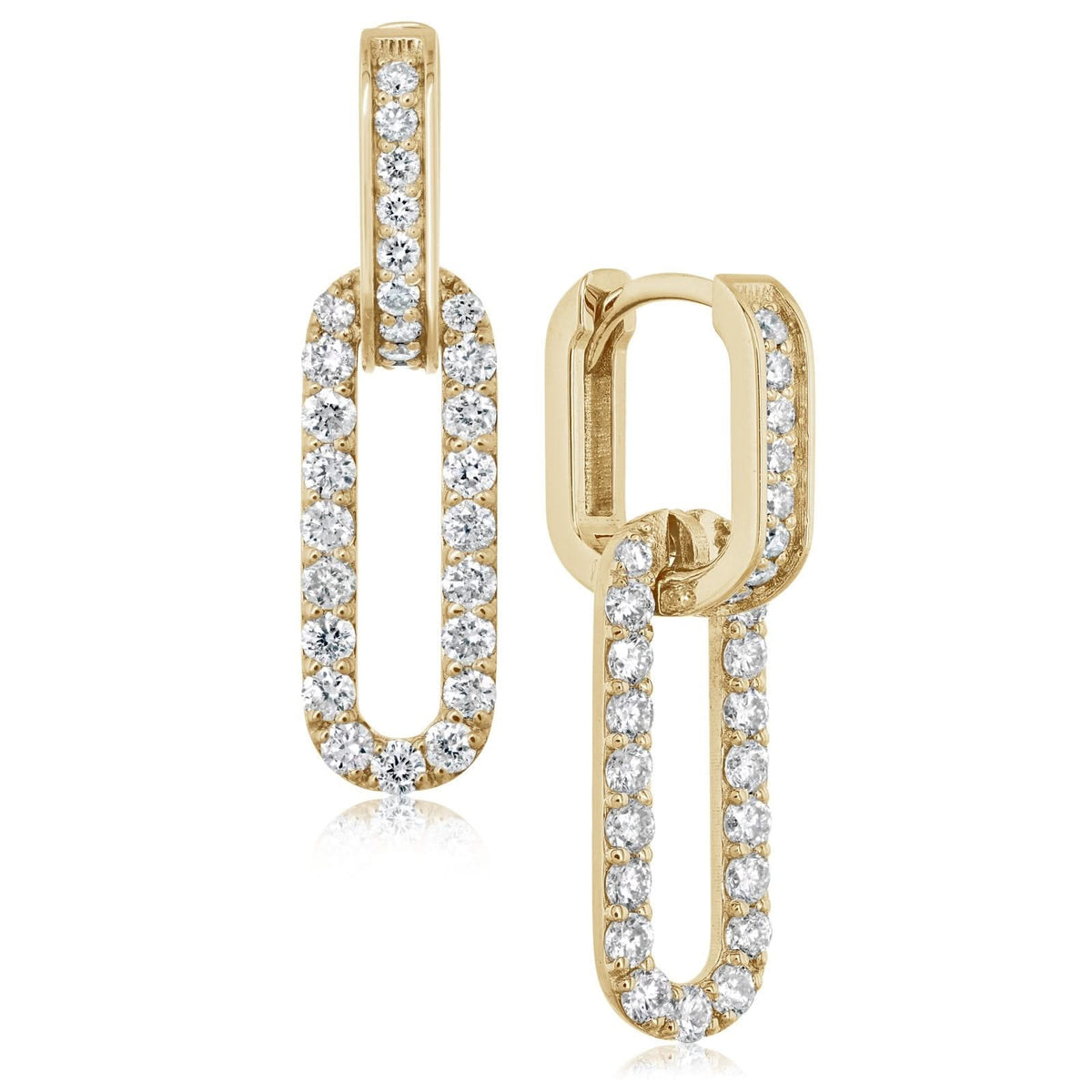 1.00 Carat Diamond Paperclip Earrings