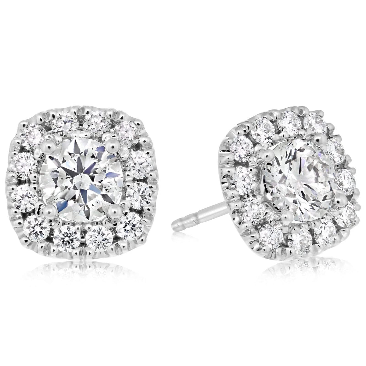 1.45 Carat Halo Diamond Earrings