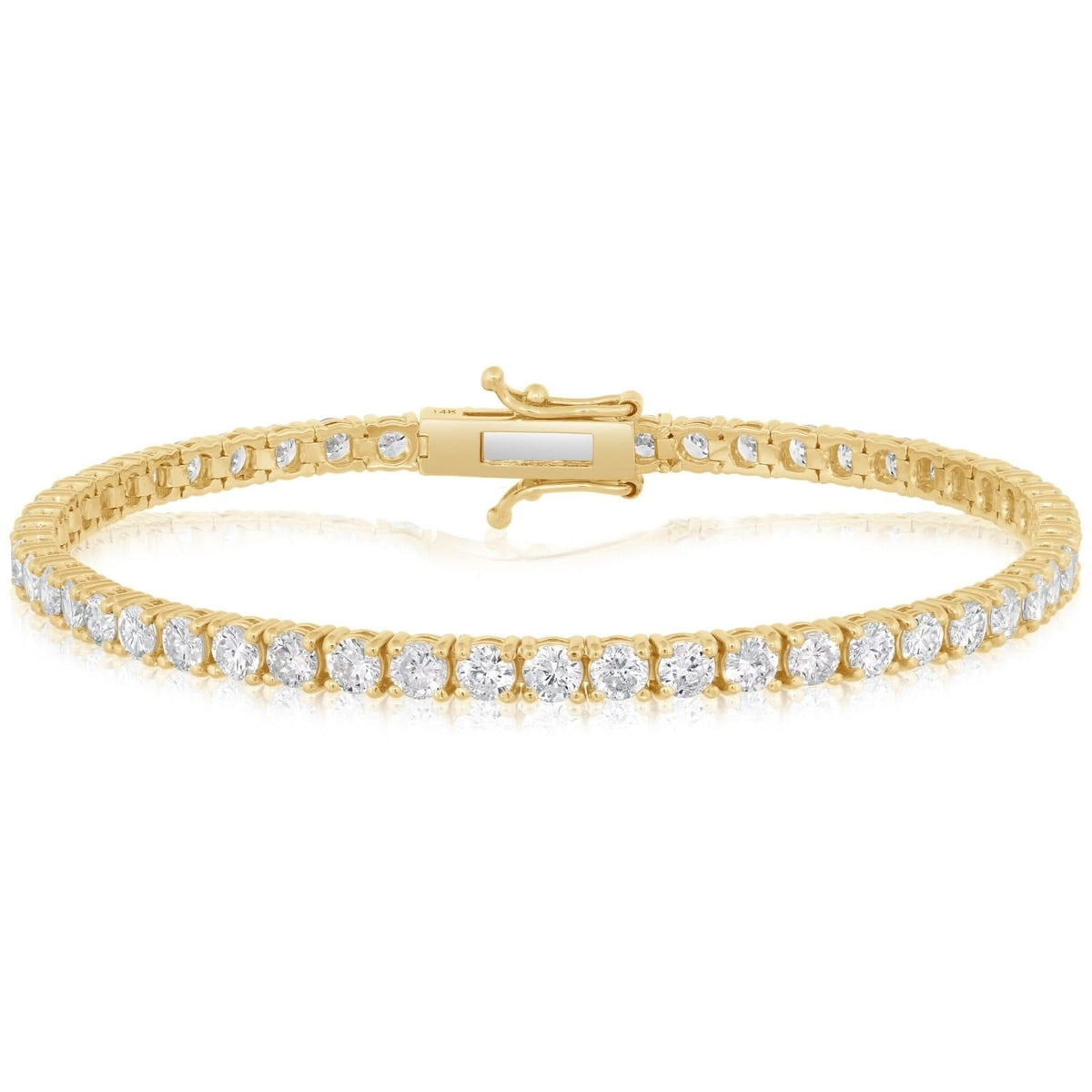 Yellow Gold 5 Carat Diamond Tennis Bracelet