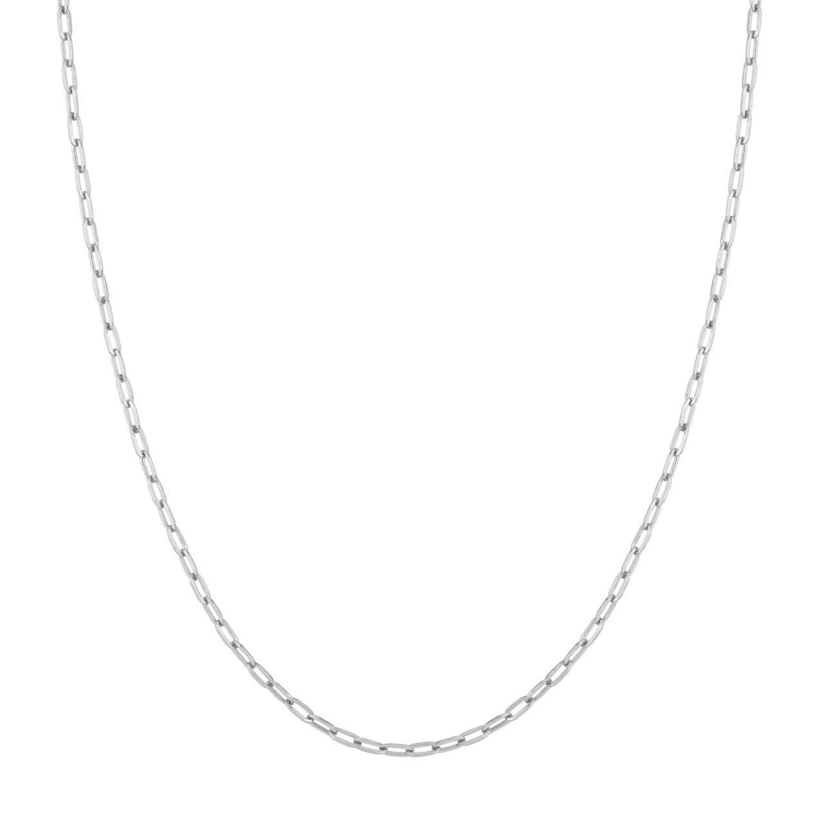 2.5mm White Gold Paperclip Chain