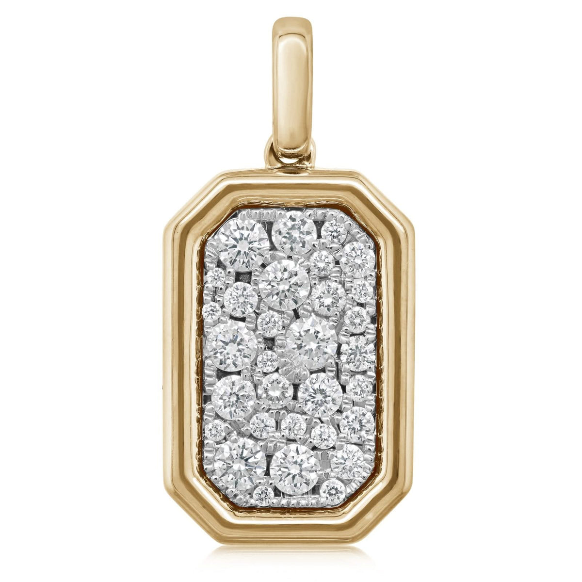 DOVES Pave Diamond Dogtag Pendant