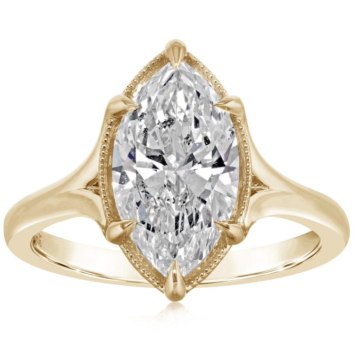 Vintage Style Marquise Cut Solitaire Engagement Ring Setting