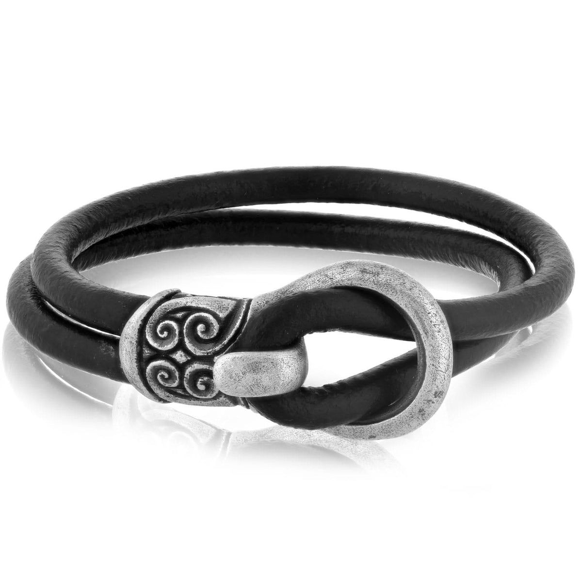 JOHN VARVATOS Brown Leather Buckle Bracelet