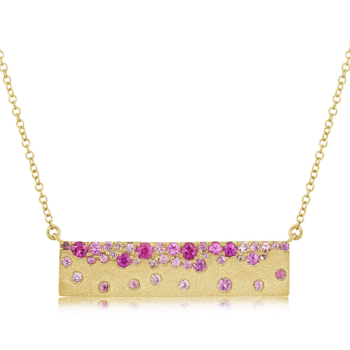 DILAMANI Ruby & Pink Sapphire Confetti Bar Necklace