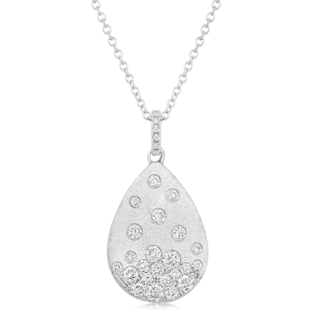 DILAMANI Diamond Confetti Pear Shape Pendant Necklace
