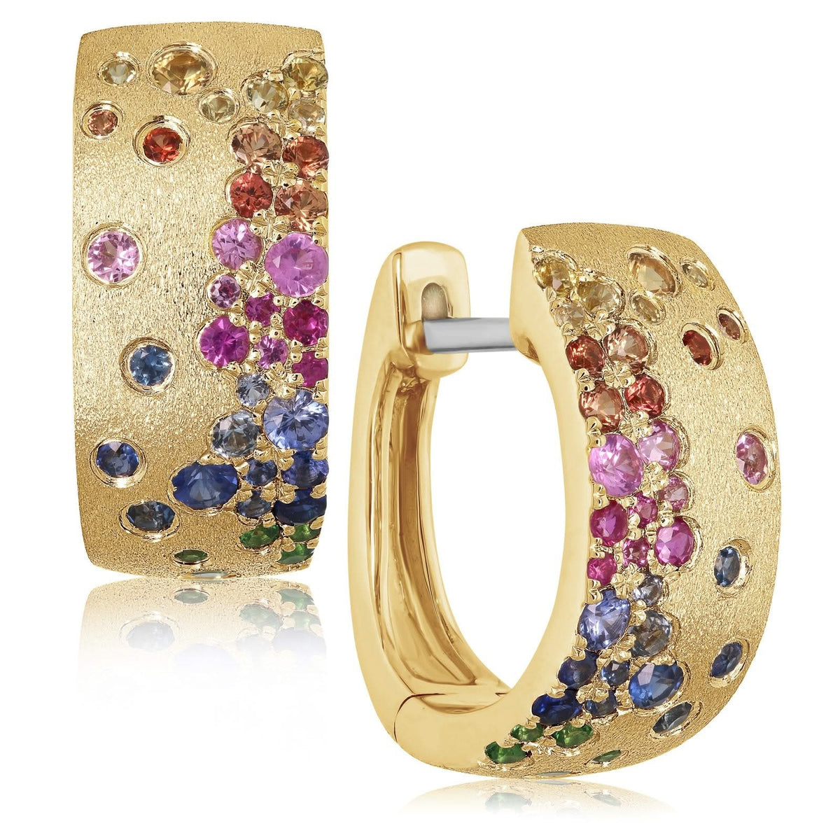 DILAMANI Rainbow Confetti Wide Huggie Hoops