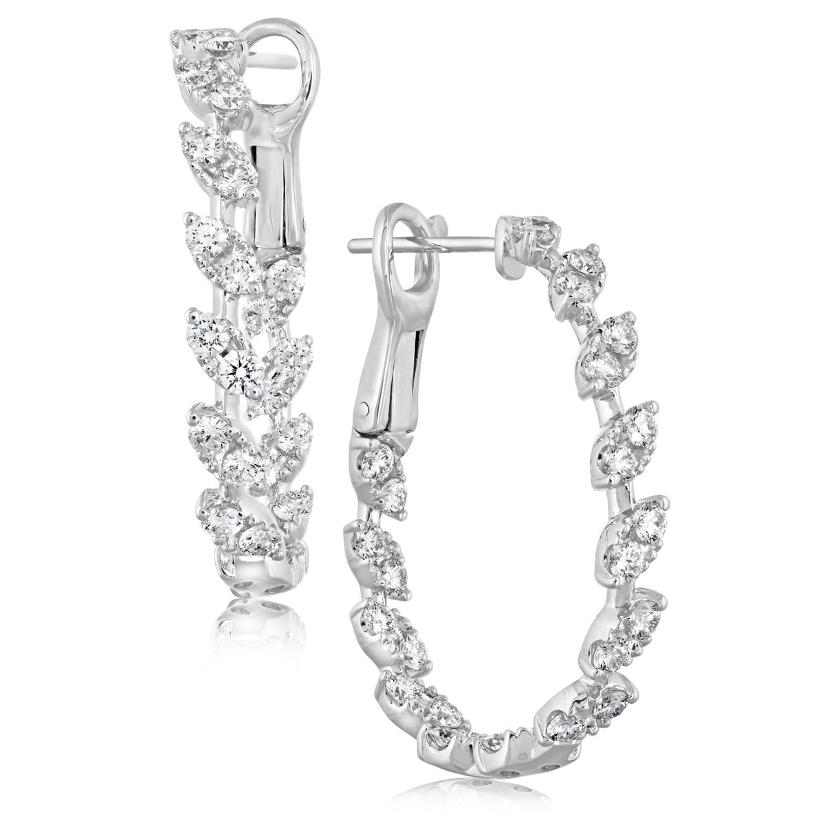 KWIAT 1.45 Carat Sunburst Marquise Diamond Hoops