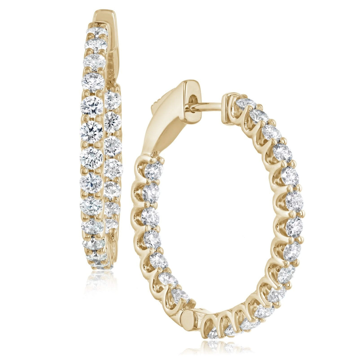 Inside Outside Diamond Hoops