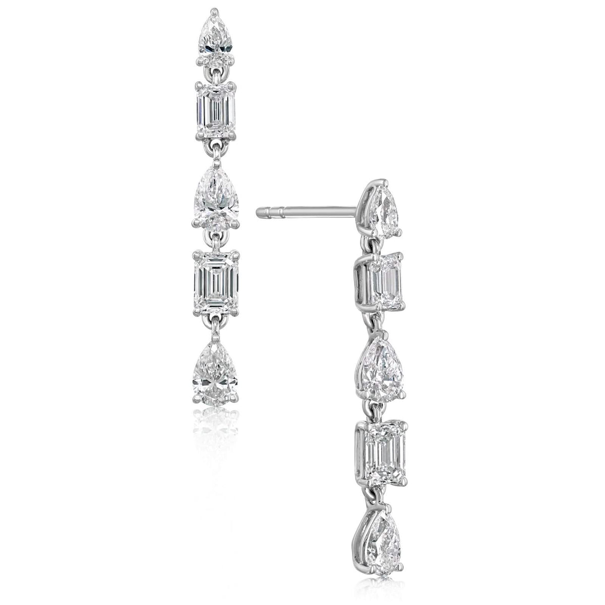 Multi Shape Diamond Drop Earrings