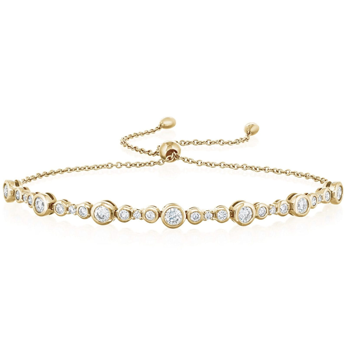 Diamond Bezel Set Bolo Bracelet