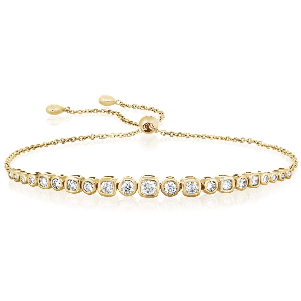 Bezel Set Diamond Fashion Bolo Bracelet
