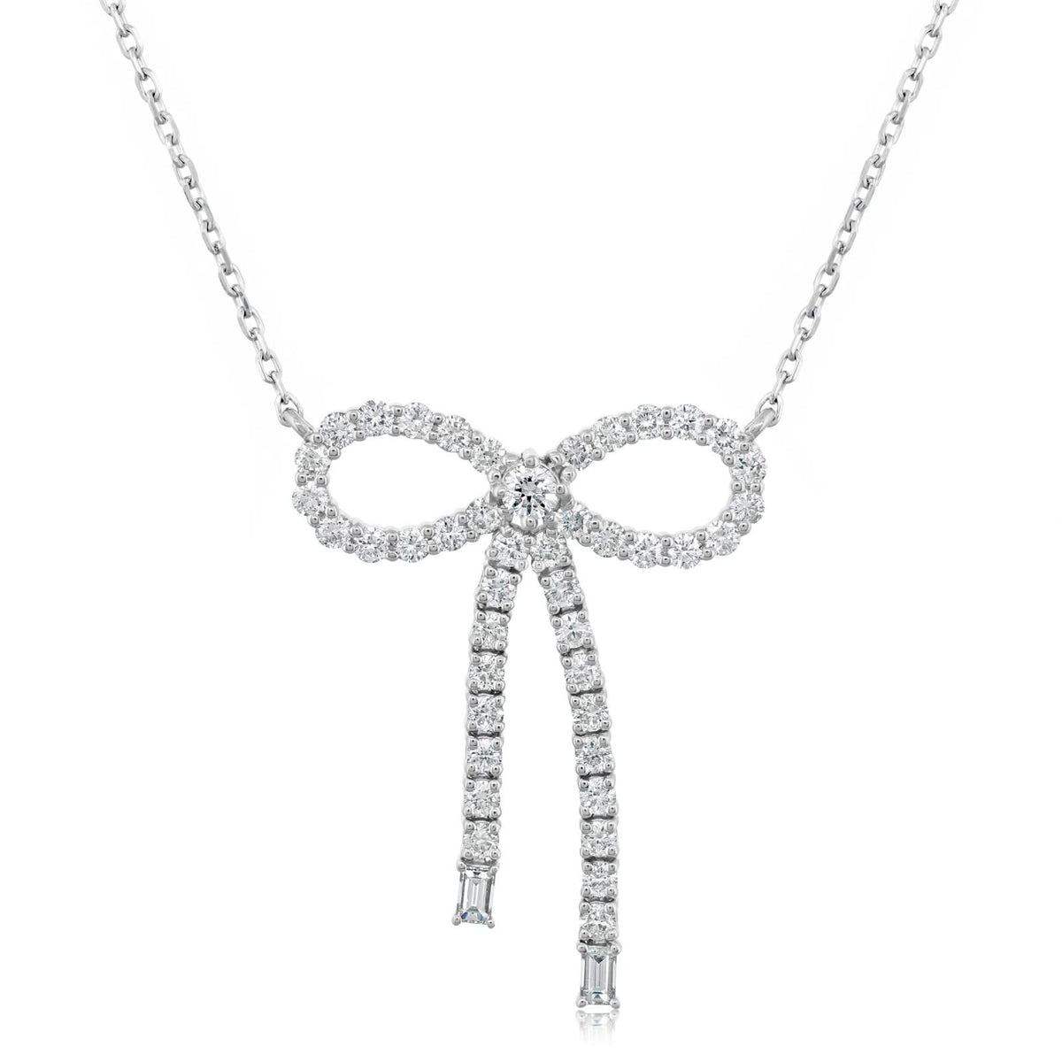 Diamond Bow Pendant Necklace