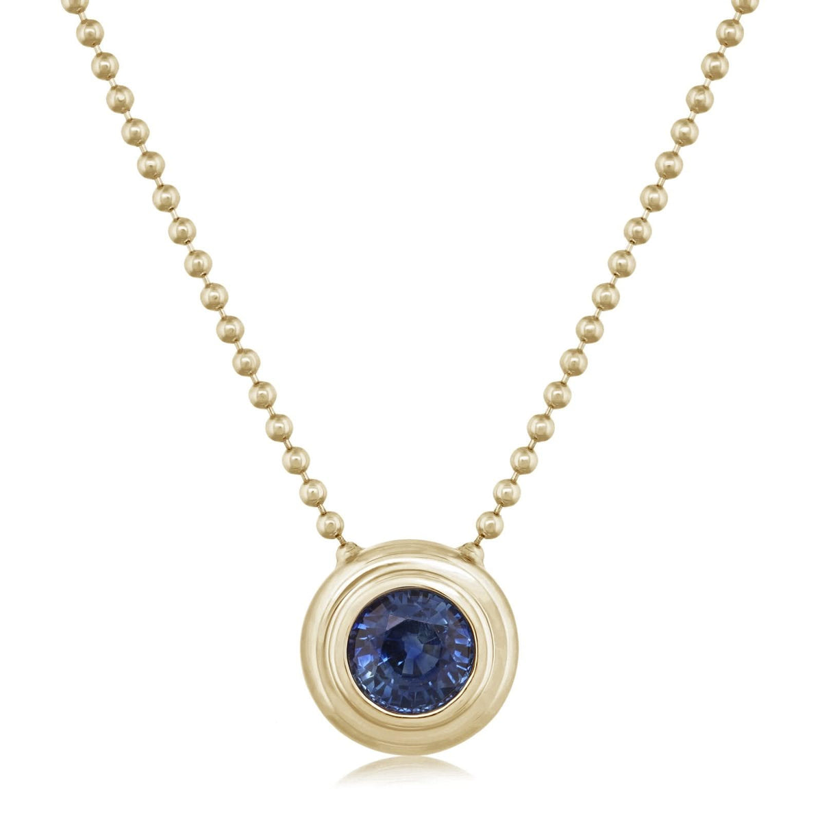 Double Bezel Set Sapphire Pendant Necklace