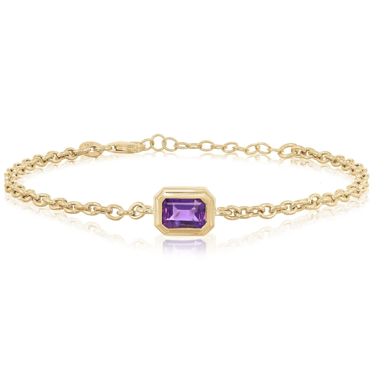 Bezel Set Amethyst Bracelet