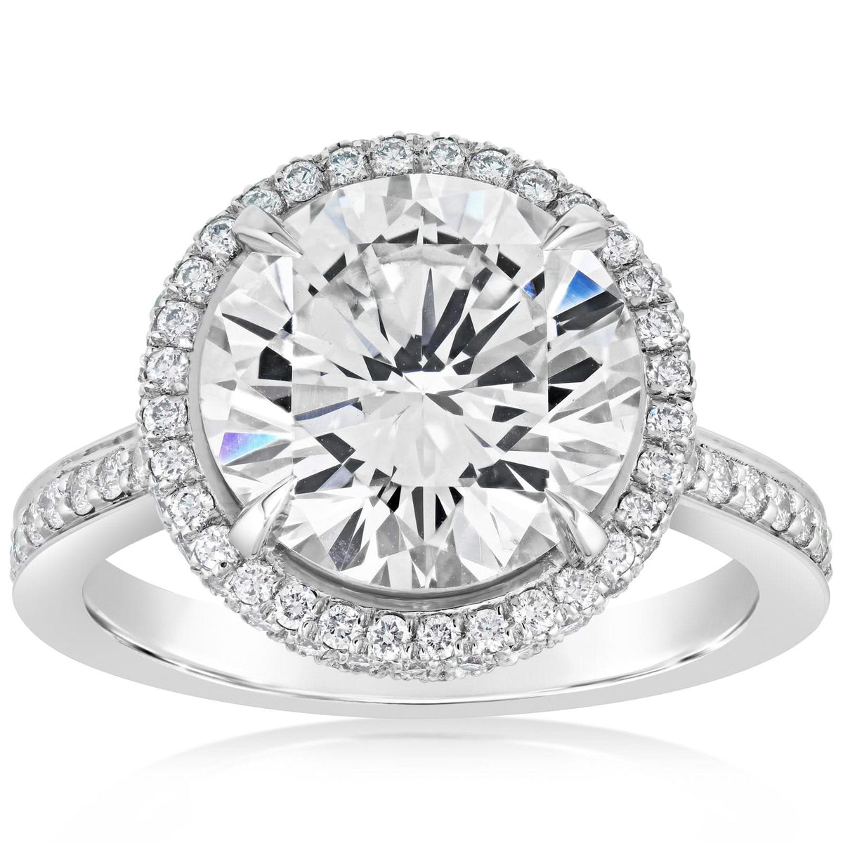 Pave Diamond Engagement Ring Setting with Halo