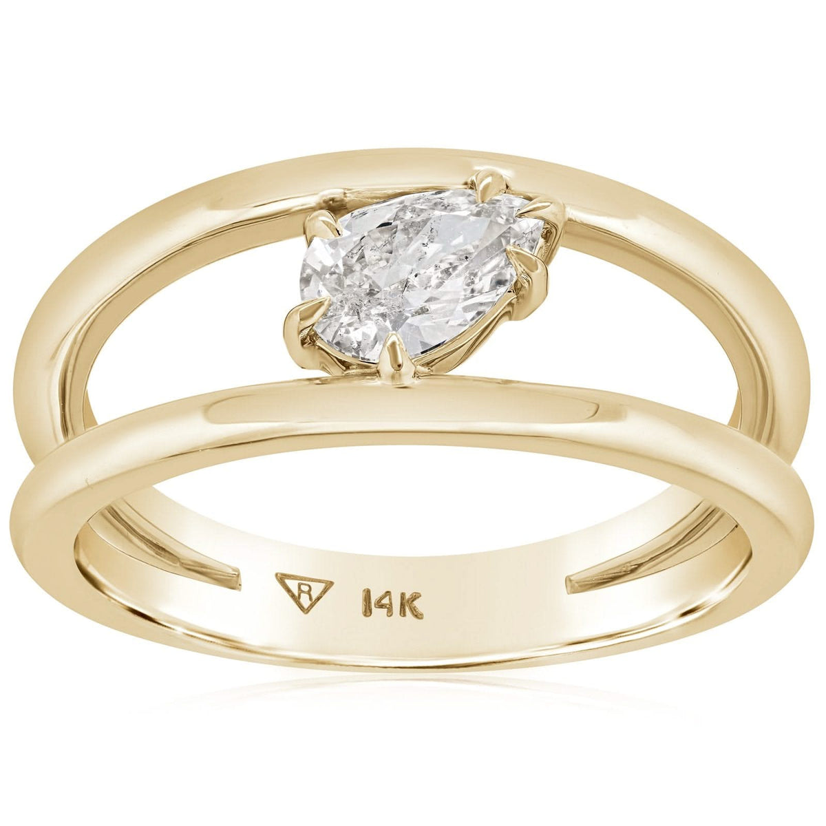 Complete Pear Shape Double Band Diamond Solitaire Ring