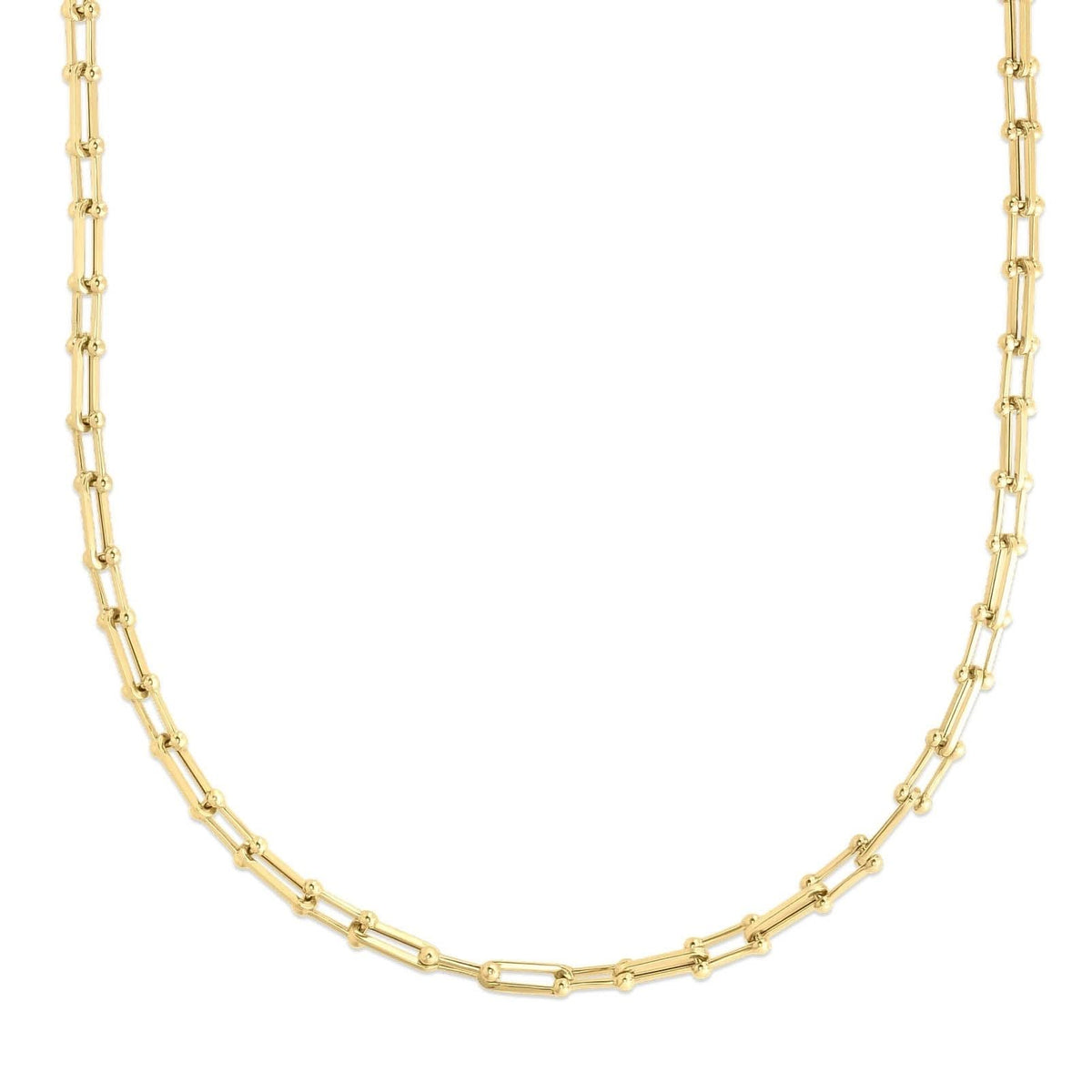 ROBERTO COIN Alternating Beaded End & Paperclip Link Chain