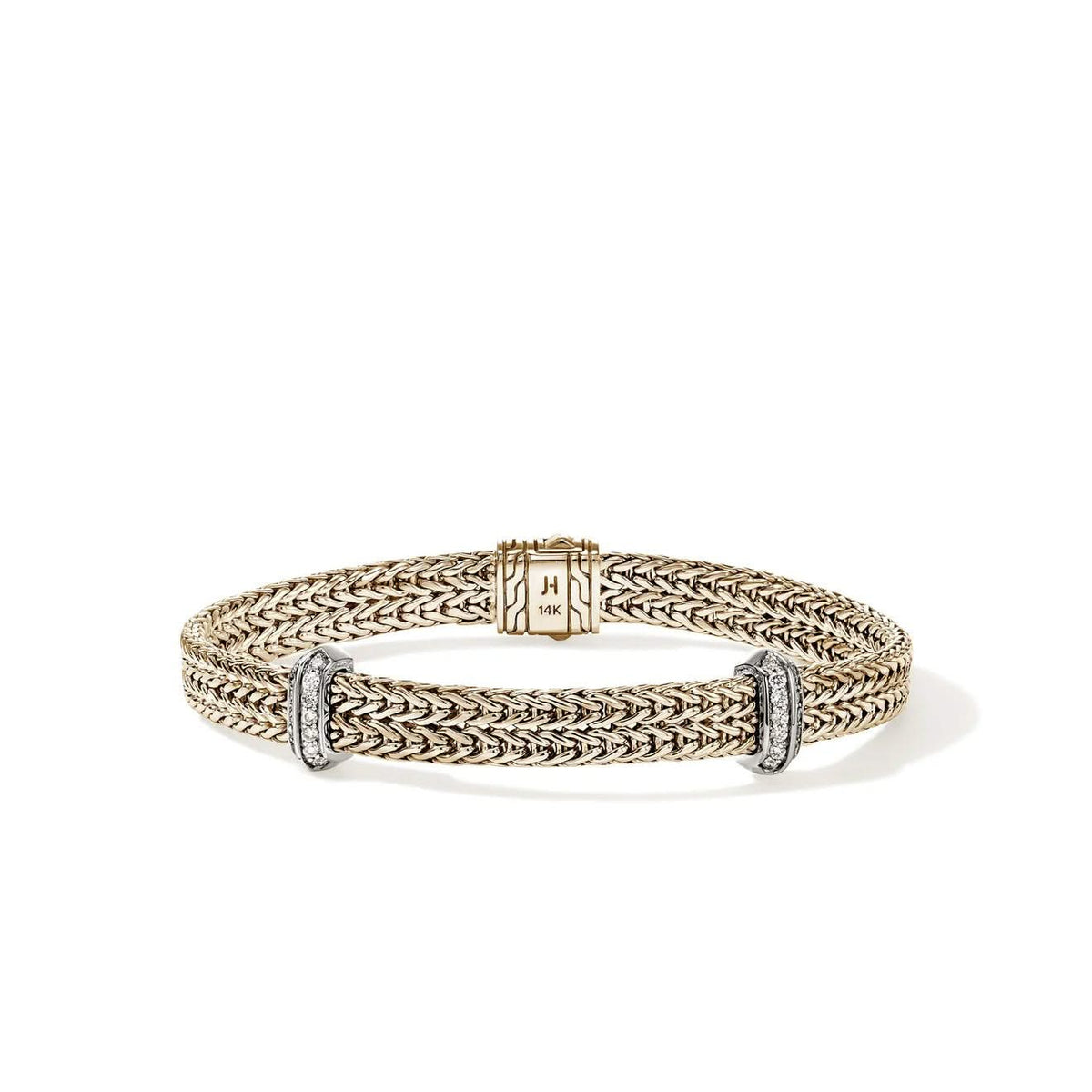 JOHN HARDY 6mm Icon Link Flat Chain Diamond Bracelet