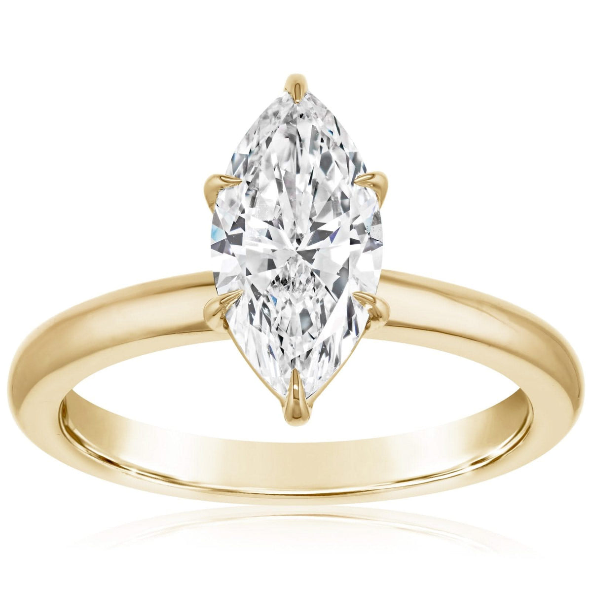 Complete 1.50 Carat Marquise Shape Solitaire Diamond Engagement Ring