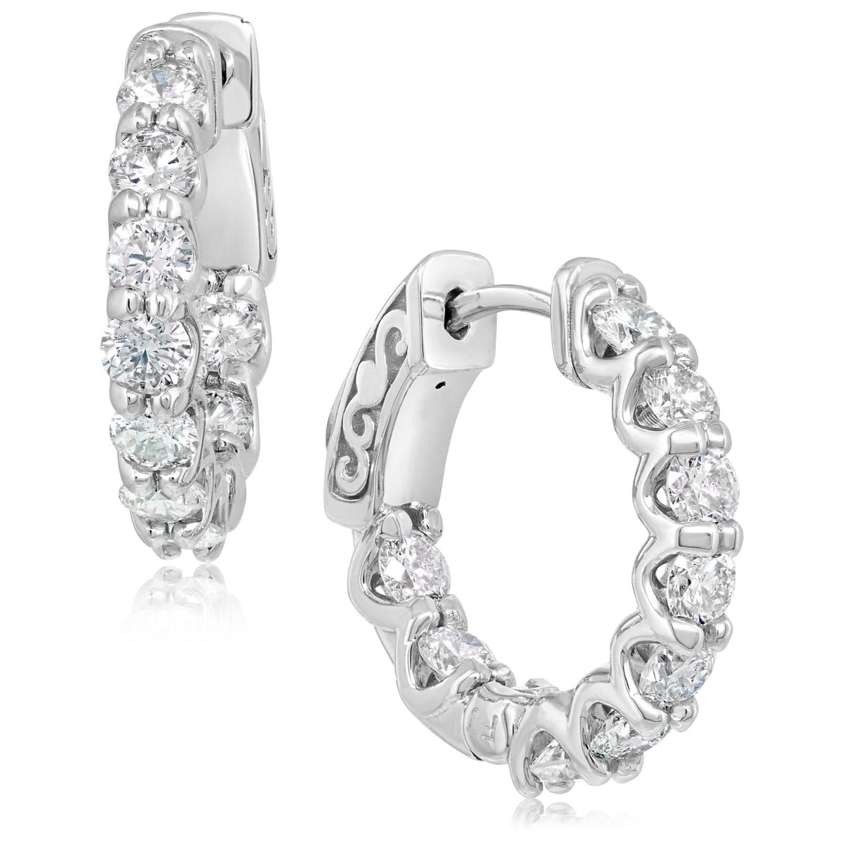 Inside Out Diamond Huggy Hoop Earrings