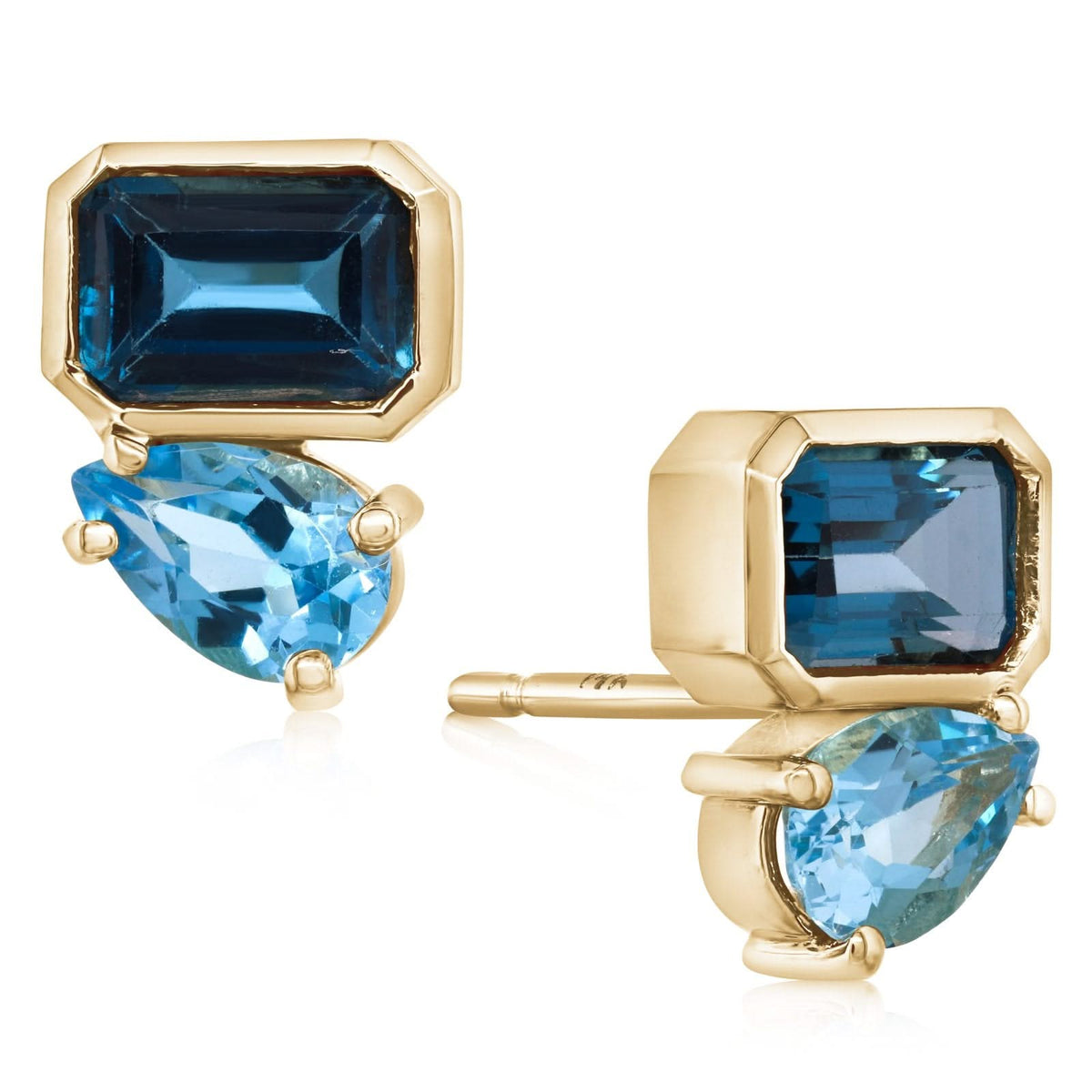 Toi Et Moi Blue Topaz Stud Earrings