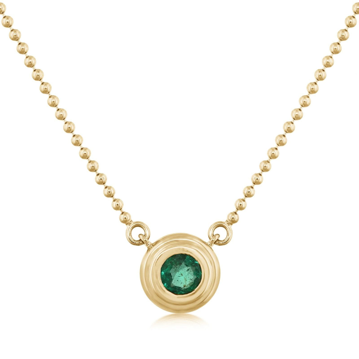 Bezel Set Emerald Pendant