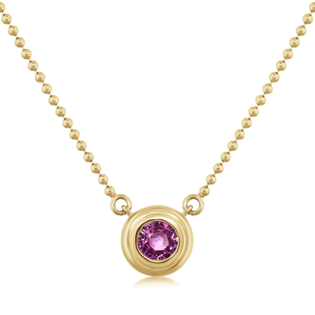 Bezel Set Pink Sapphire Pendant