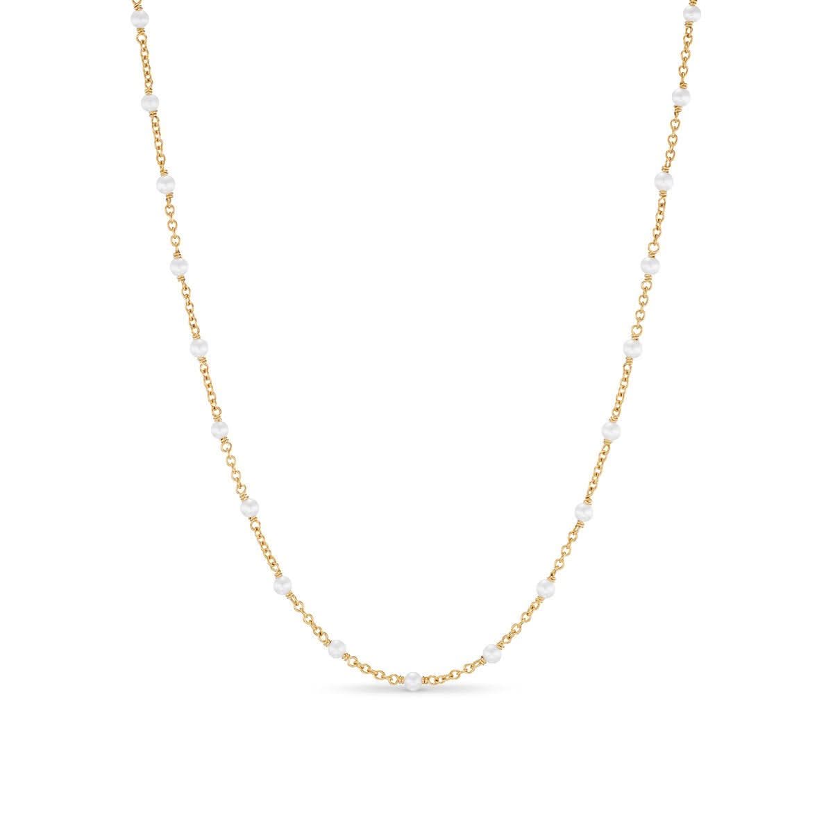 DAVID YURMAN Pearl Classics Station Necklace in 18K Yellow Gold, 3.5mm