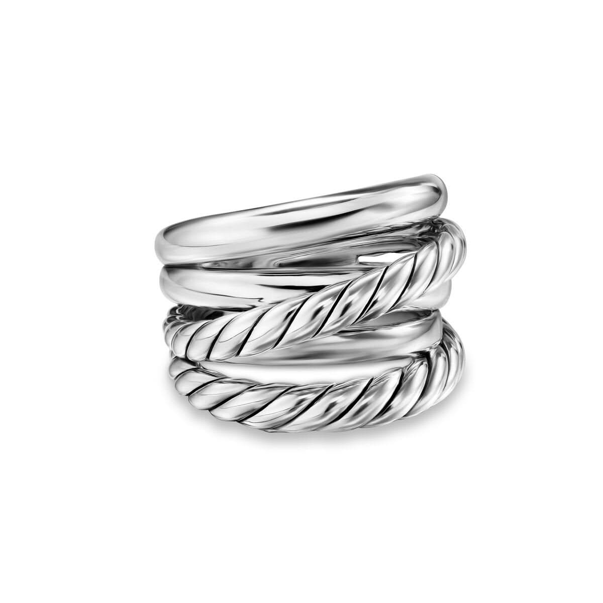 DAVID YURMAN Crossover Five Row Ring in Sterling Silver, 17.5mm