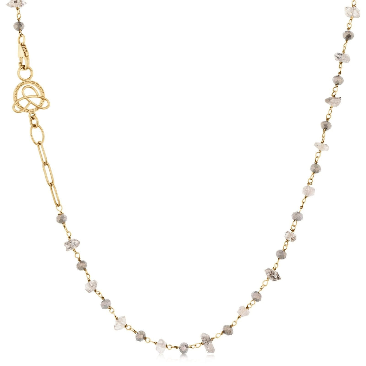 JILL DUZAN Handtied Pyrite Necklace
