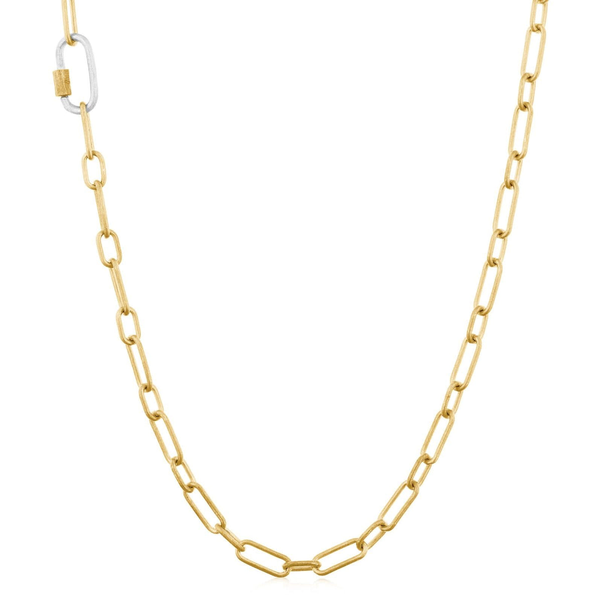 JILL DUZAN 20'' Matte Gold Chain with Silver Carabiner