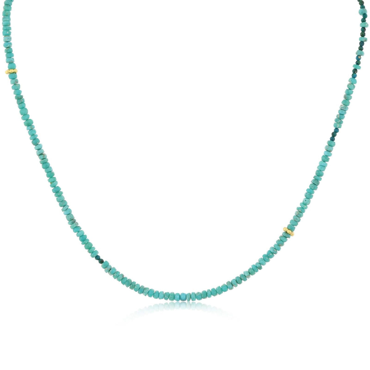 JILL DUZAN Turquoise Rondelle 16'' Necklace