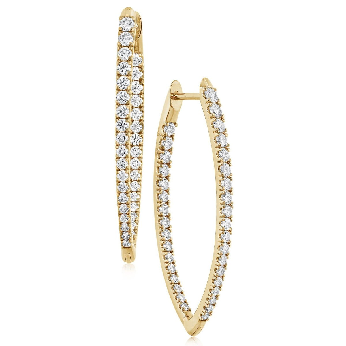 Marquise Shaped Diamond Hoops
