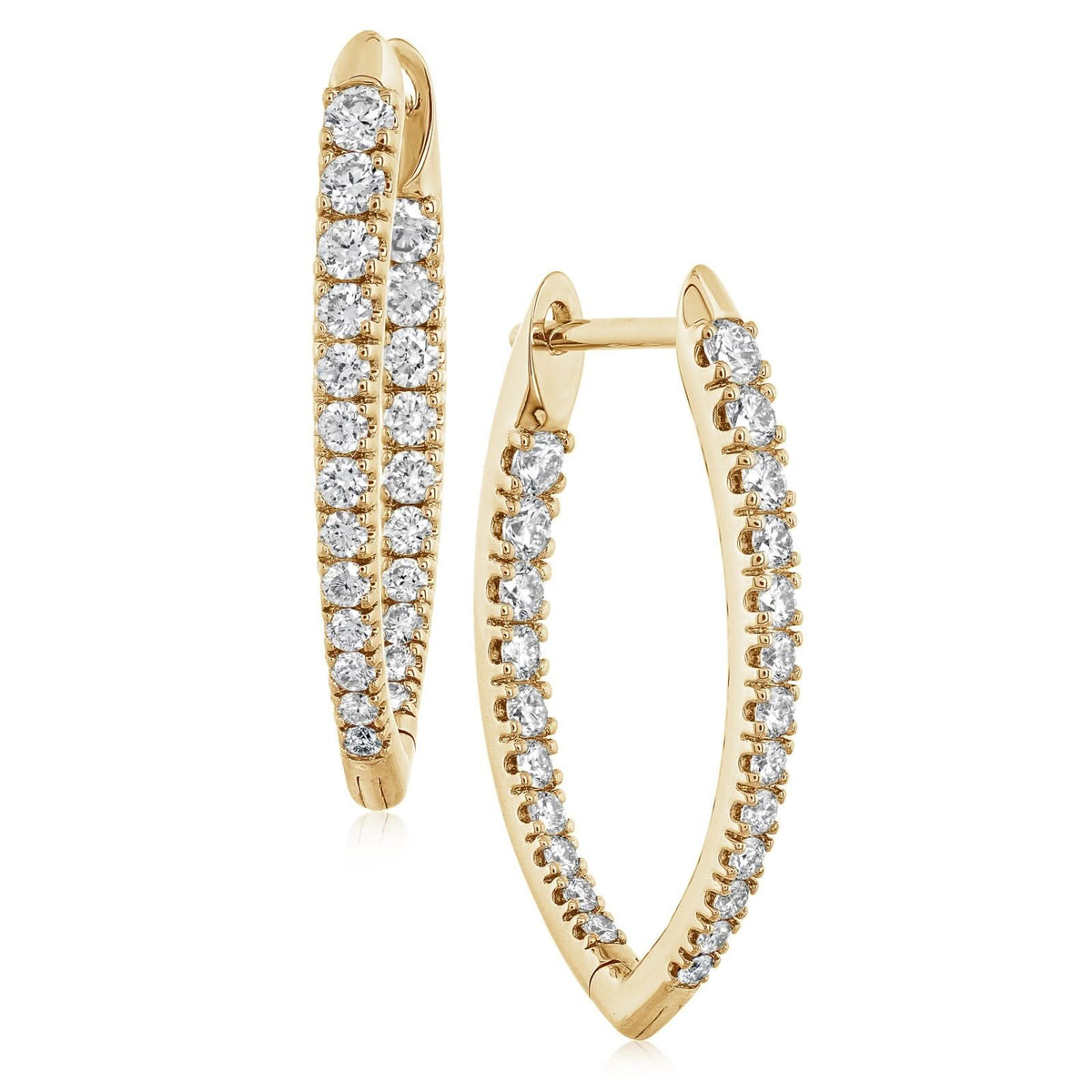 3/4 Carat Marquise Shaped Diamond Hoops