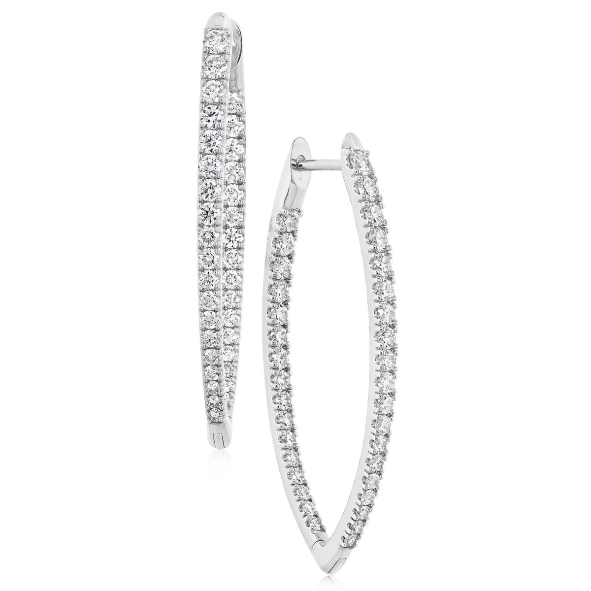 1.35 Carat Marquise Shaped Diamond Hoops