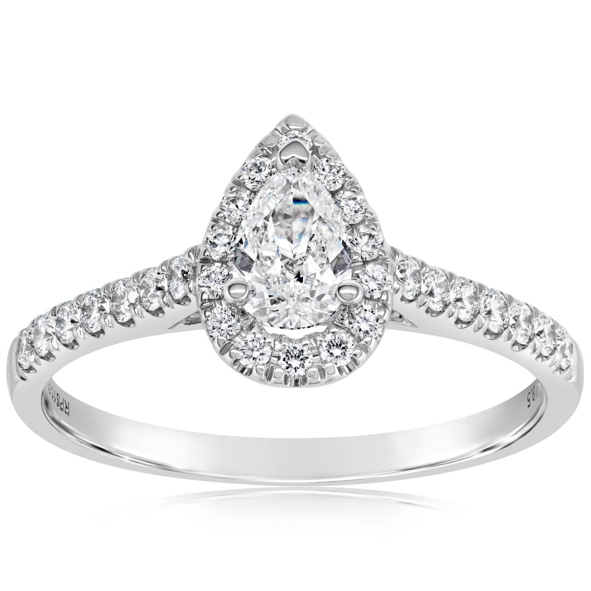 Complete Pear Shape Diamond Engagement Ring with Halo