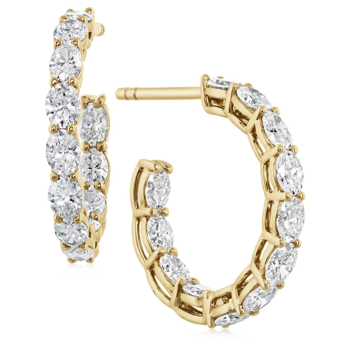 2.25 Carat Oval Diamond Hoops